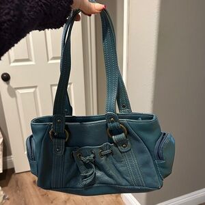 Elegant Blue Leather Handbag
